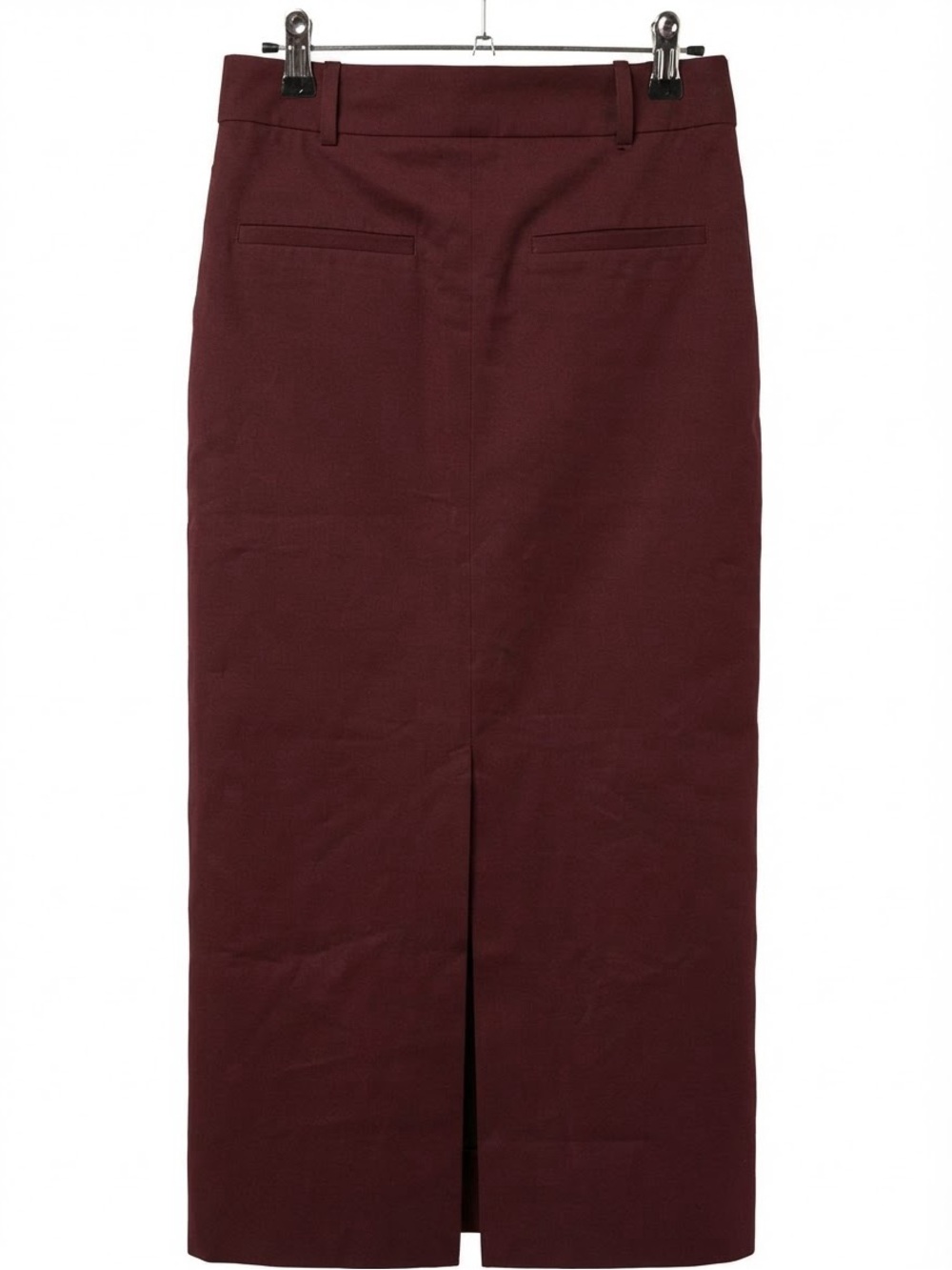 Zara Women's Burgundy Pencil Skirt with Double High Slits